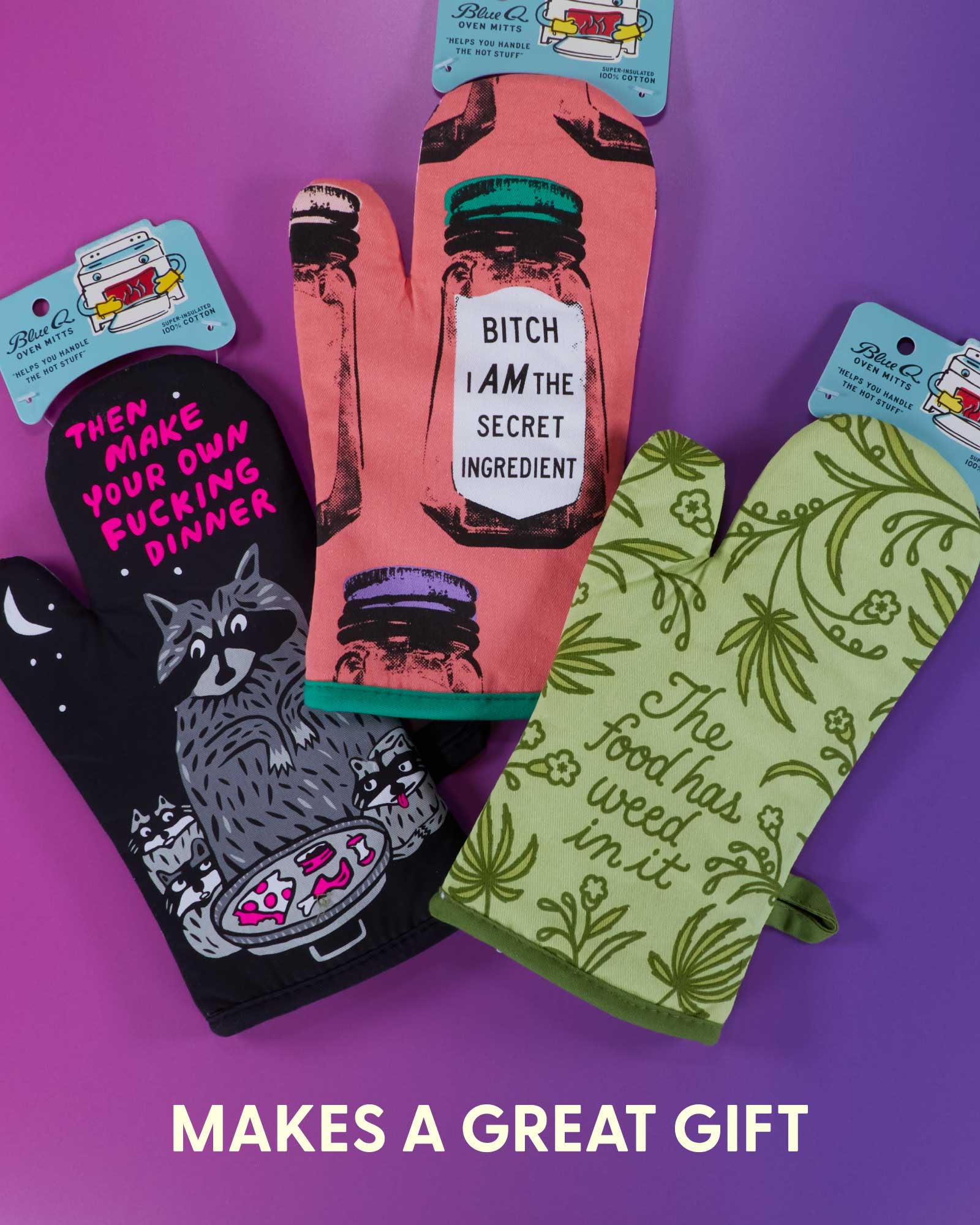 Blue Q Cat Butt Funny Oven Mitts - Cute Oven Mitts, Home Kitchen Gifts, Cooking Accessories, Super-Insulated Quilting, Comfy Natural-Fitting Shape, 100% Cotton, Machine Wash, Size 12.5" L x 7.5" W - Image 5