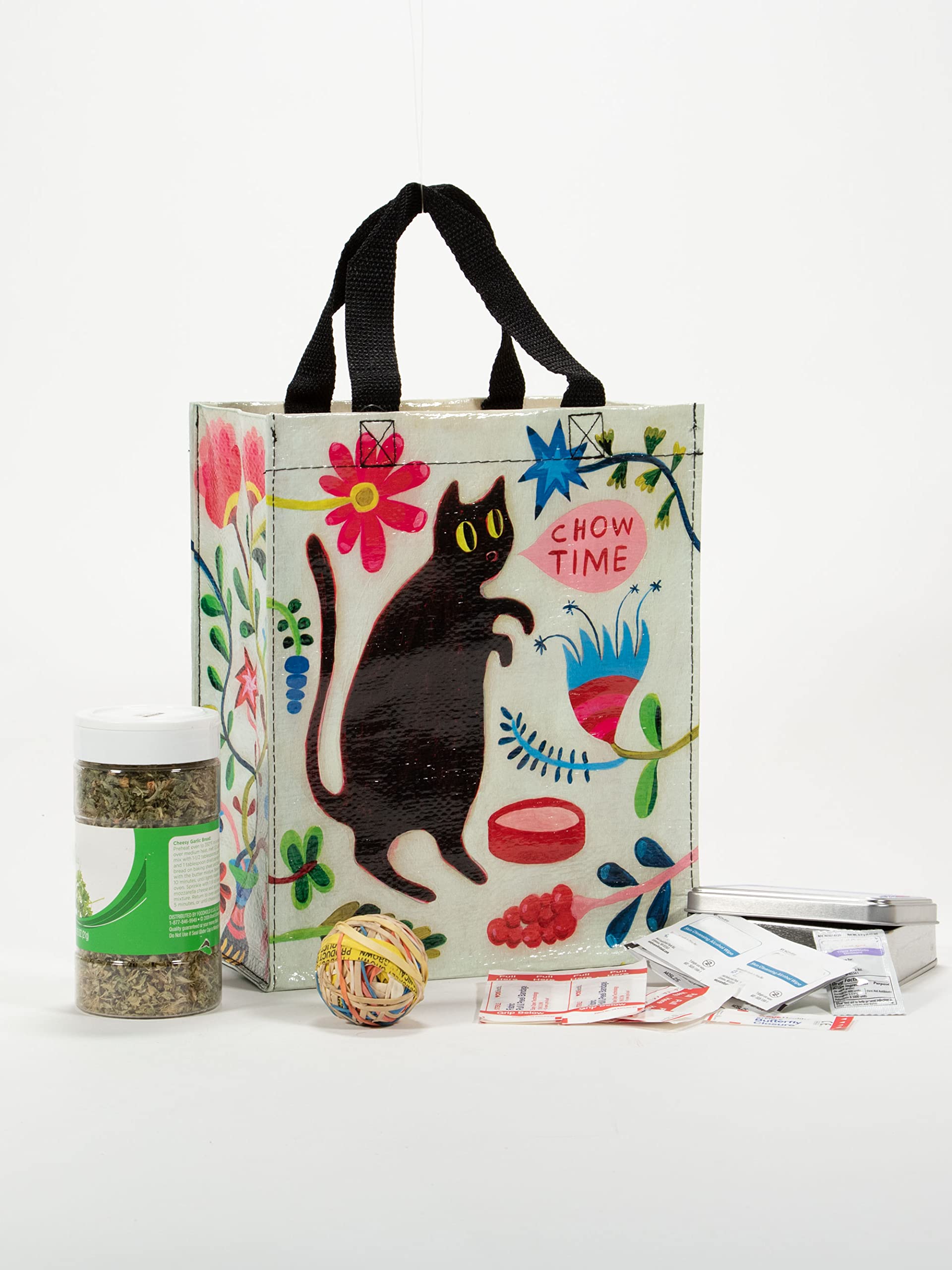 Blue Q Handy Tote Bag - Kitty Says It's Chow Time - Recycled & Reusable Sturdy Canvas Shopping Bag with Quirky Art and Handles, 95% Recycled Material, Ideal Gift and Lunch bag 10" h x 8.5" w x 4.5" d - Image 4