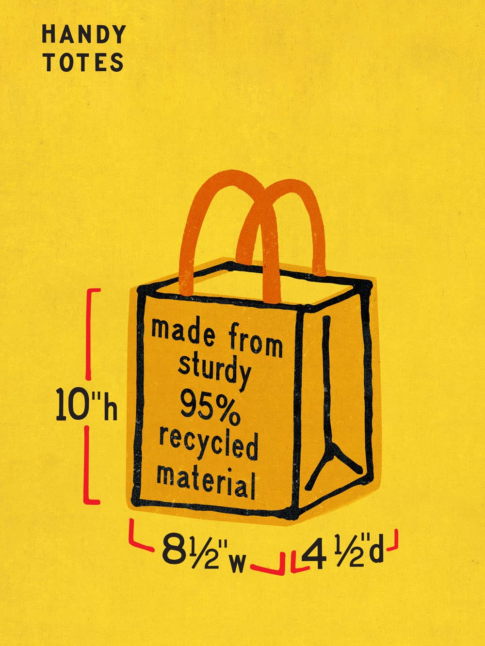 Blue Q Handy Tote - Reusable lunch sack, gift bag, sturdy, easy-to-clean, 95% recycled, 10" x 8.5" x 4.5". - Image 5