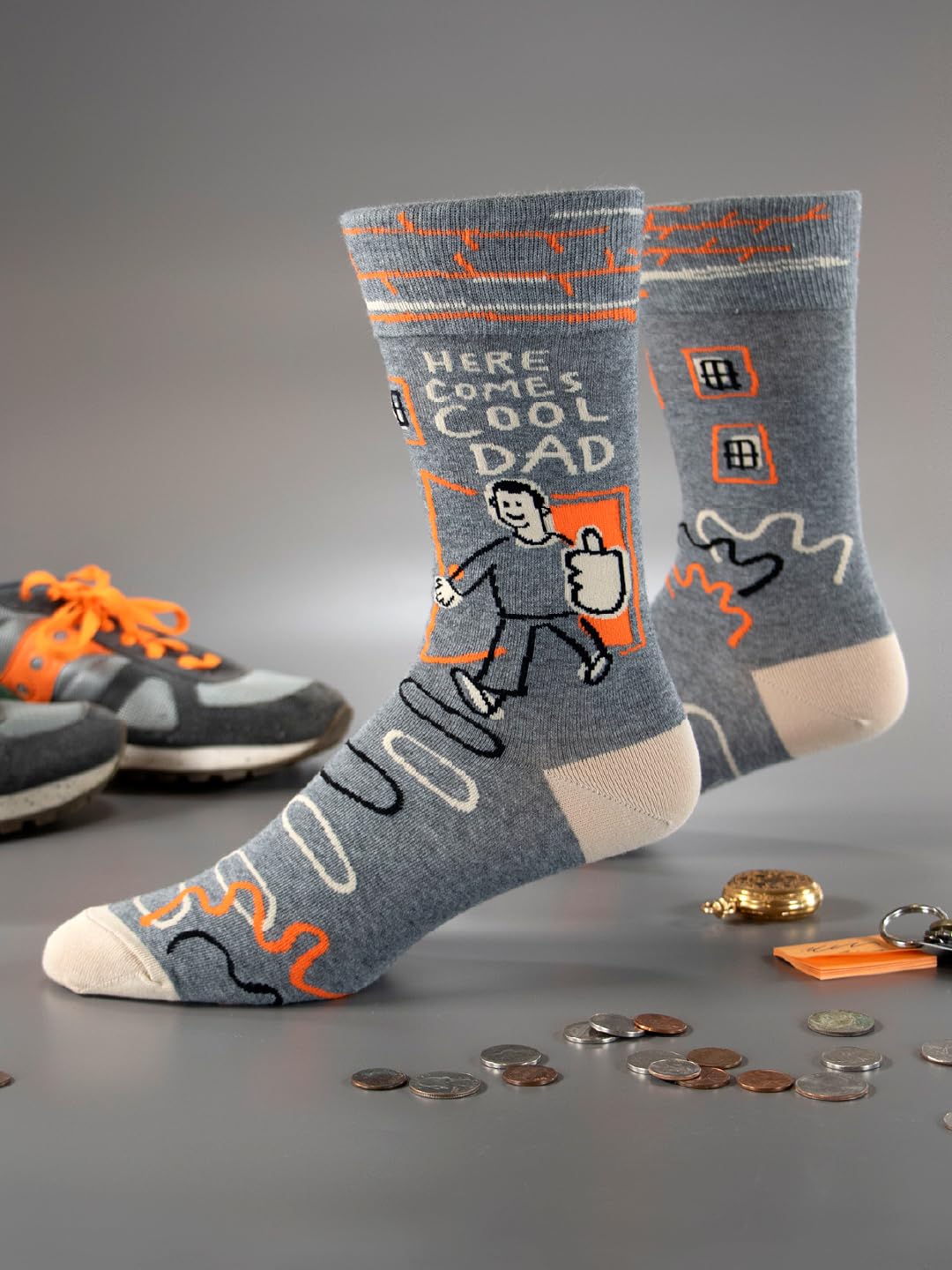 Blue Q Men’s Crew Socks – Funny Novelty Crazy Gift for Dads, Husbands & Guys, Cool Funky Unique Design - Fits Shoe Size 7–12 - Image 3