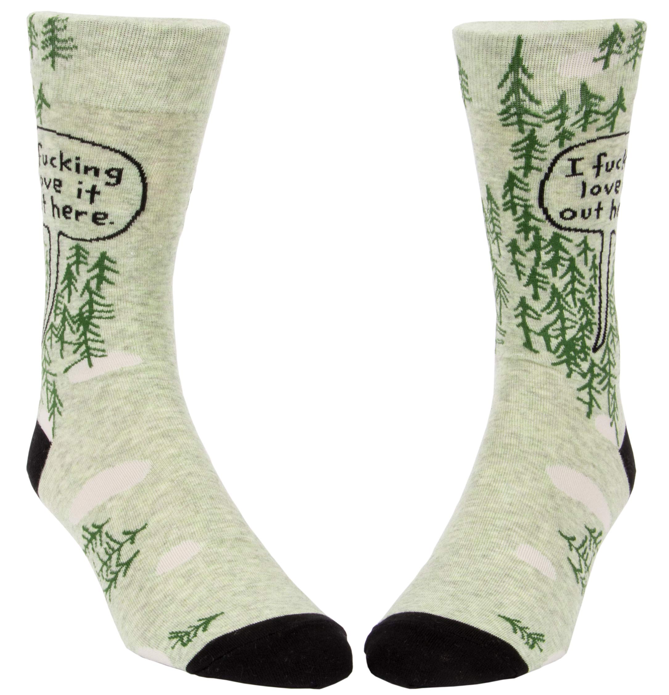 Blue Q Men’s Funny Crew Socks - I F'ing Love It Out Here - Image 3