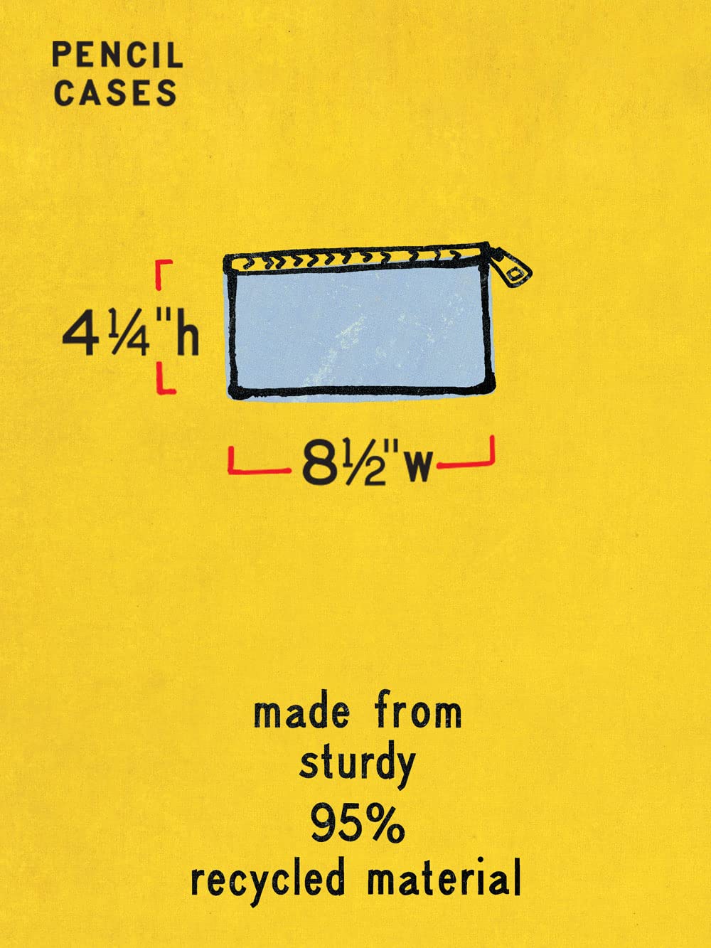 Blue Q Pencil Case, Art Supplies. Hefty Zipper, Sturdy and Easy-to-Rinse-Clean, 95% Recycled Material. Organize a Larger Bag - Store Makeup, Chargers, Receipts, Writing Tools. 4.25"h x 8.5"w - Image 5