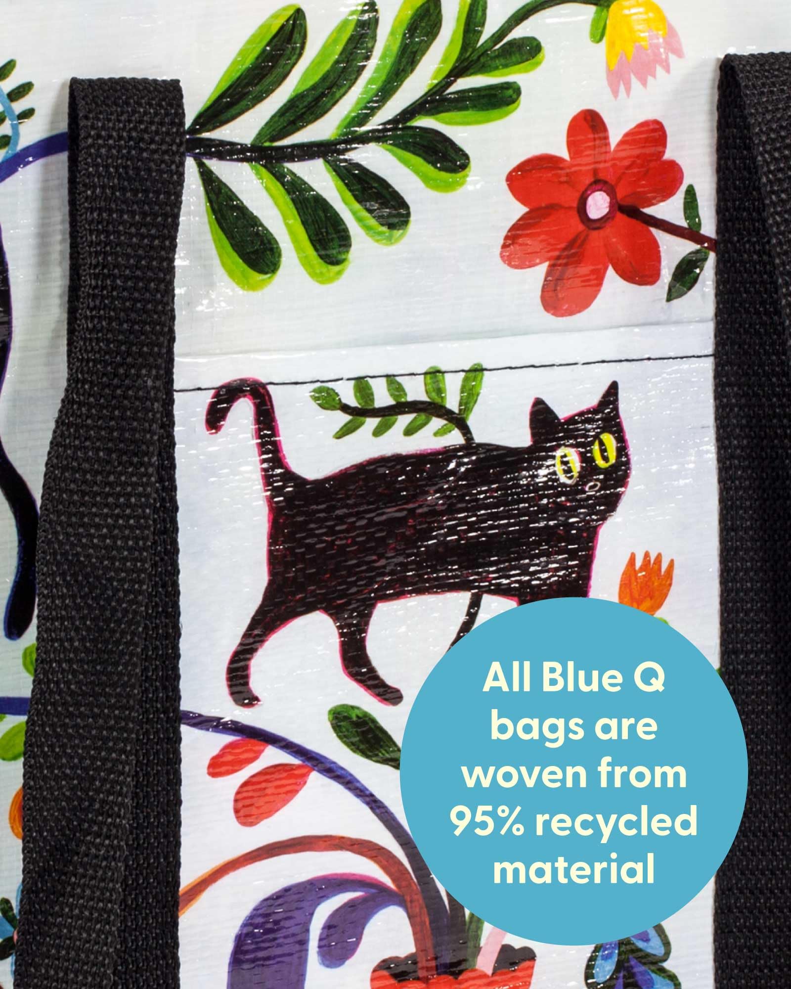 Blue Q Reusable Shoulder Tote Bag – Carry Everywhere Bag with a Hefty Zipper, Durable, Fun Design, 95% Recycled Material - Image 5