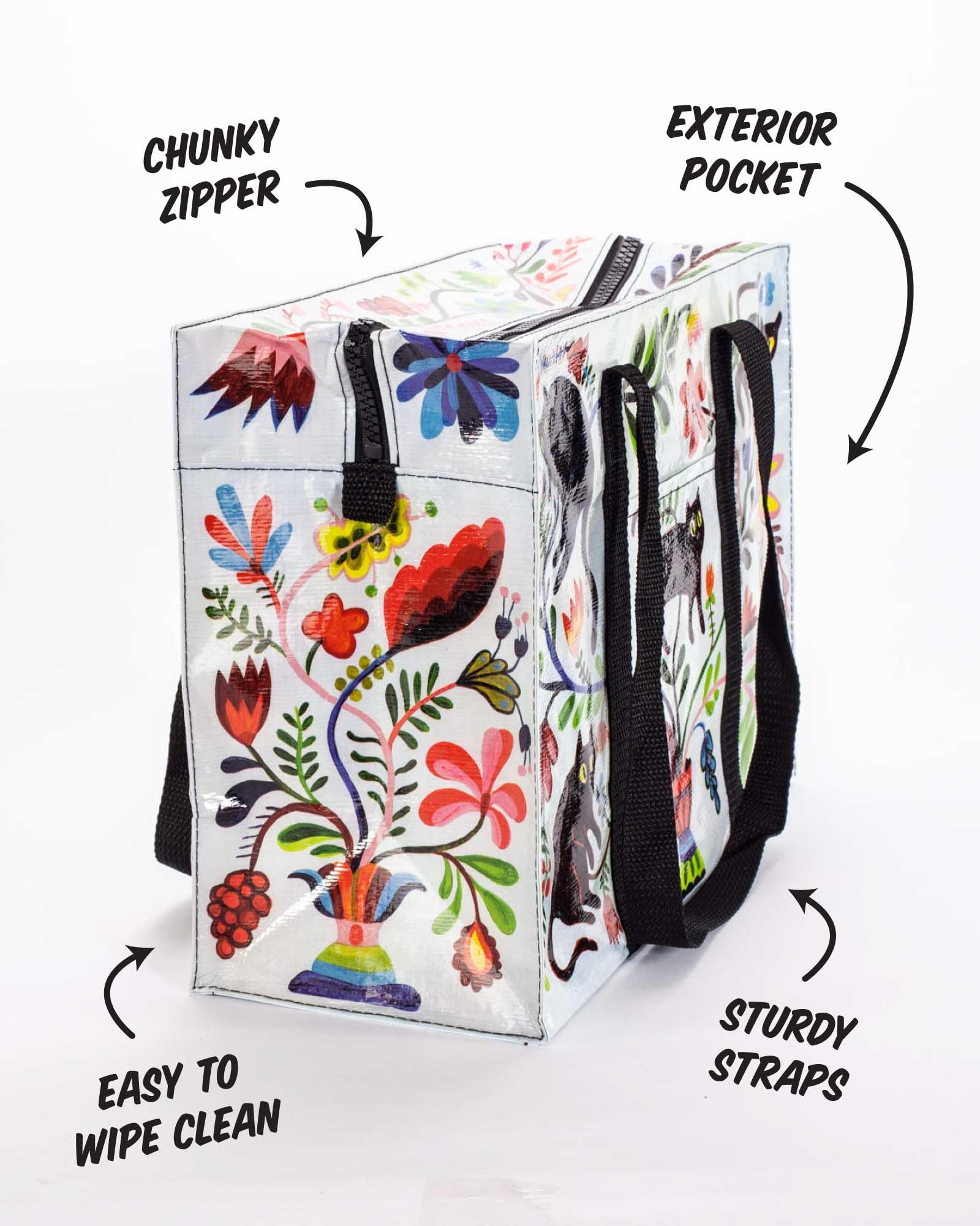 Blue Q Reusable Shoulder Tote Bag – Carry Everywhere Bag with a Hefty Zipper, Durable, Fun Design, 95% Recycled Material - Image 6